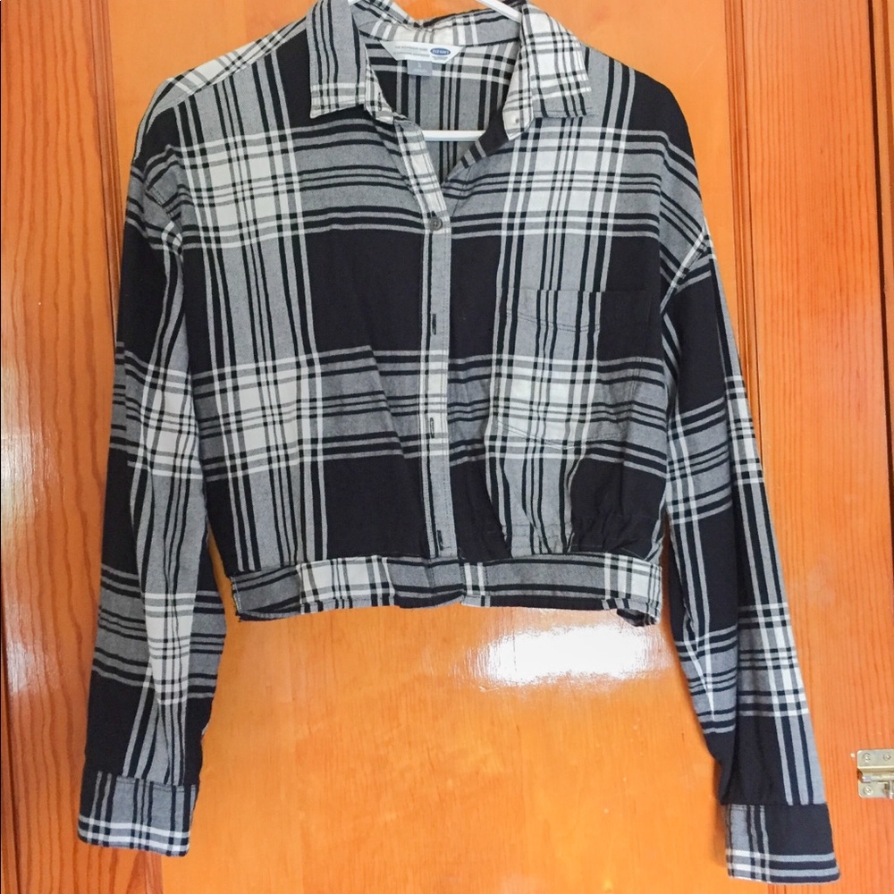 Flannel Long Sleeved Crop Top